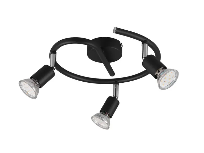 Deckenstrahler PARIS Rondell 3-flammig Schwarz, Ø 26cm