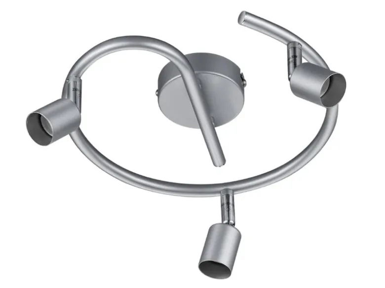 Deckenstrahler PARIS Rondell 3-flammig Silber titanfarbig, Ø 26cm
