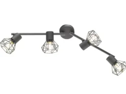Deckenstrahler RAN Grau 4-flammig, Gitterlampe schwenkbar, Breite 60cm