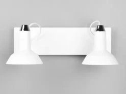 Deckenstrahler ROXIE Retro 2-flammig Metall Weiß, Breite 40cm