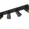Deckenstrahler SHARP Schwarz Gold 4-flammig, Breite 64cm