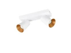 Deckenstrahler SHARP Weiß Gold 2-flammig, Breite 28cm