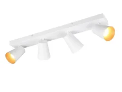 Deckenstrahler SHARP Weiß Gold 4-flammig, Breite 64cm