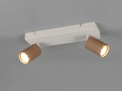 Deckenstrahler SOKA 2-flammig aus Metall Grau & Coffee, Breite 30cm