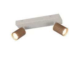 Deckenstrahler SOKA 2-flammig aus Metall Grau & Coffee, Breite 30cm