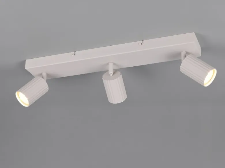 Deckenstrahler SOKA 3-flammig aus Metall Hellgrau, Breite 50cm