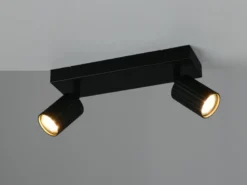Deckenstrahler SOKA 2-flammig aus Metall Schwarz, Breite 30cm