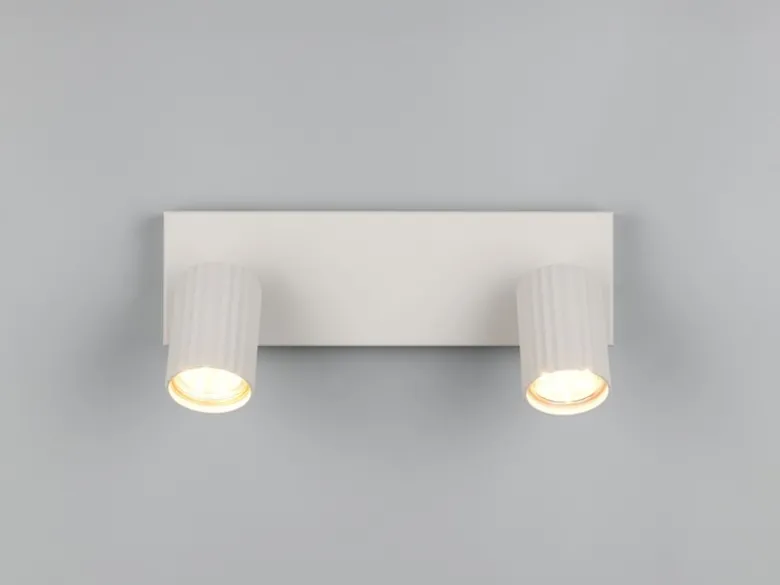 Deckenstrahler SOKA 2-flammig aus Metall Hellgrau, Breite 30cm
