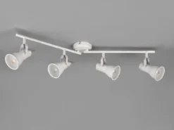 Deckenstrahler STEAM 4 flammig verstellbare Metallschirme Weiß, Breite 77cm