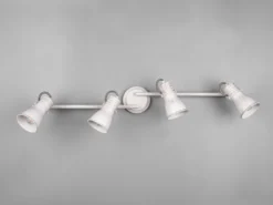 Deckenstrahler STEAM 4 flammig verstellbare Metallschirme Weiß, Breite 77cm