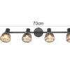 Deckenstrahler TARIFA 4-flammig mit Glasschirmen Chrom bedampft, Breite 70cm