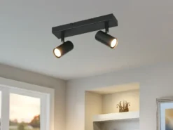 Deckenstrahler TARYN Schwarz 2-flammig, Breite 26cm