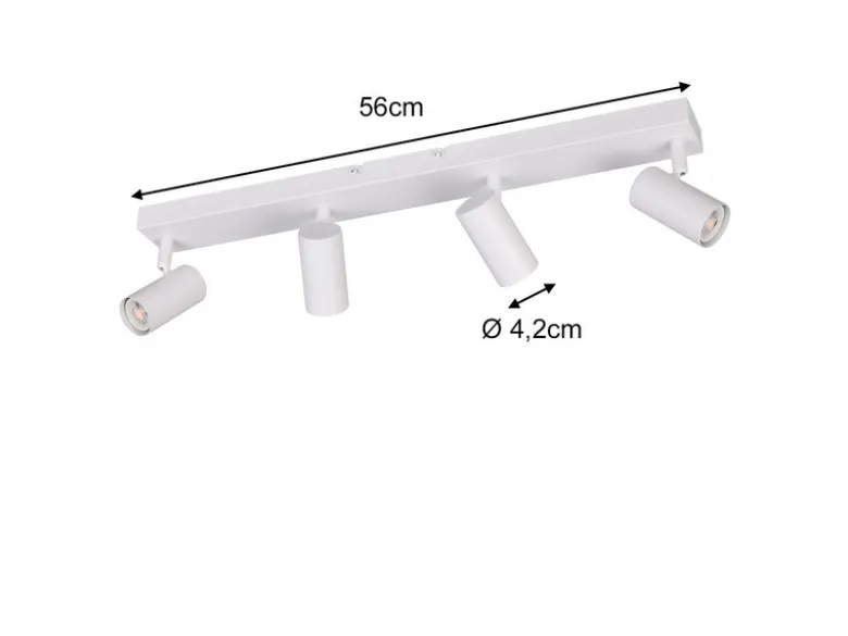 Deckenstrahler TARYN Weiß 4-flammig, Breite 56cm