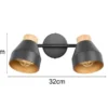 Deckenstrahler VALENTIN 2-flammig aus Metall Schwarz innen Gold, Breite 32cm