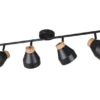 Deckenstrahler VALENTIN 4-flammig aus Metall Schwarz innen Gold, Breite 71cm