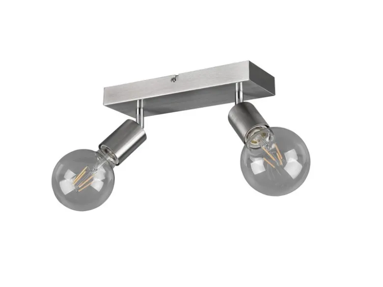 Deckenstrahler VANNES Silber, Balken 2-flammig, Breite 26cm