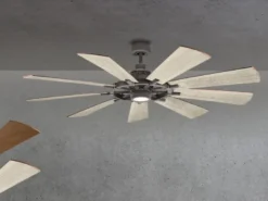 Deckenventilator GENTRY mit Licht & wendbaren Flügeln in 2 Dekoren, Ø 165cm