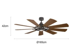 Deckenventilator GENTRY mit Licht & wendbaren Flügeln in 2 Dekoren, Ø 165cm