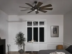 Deckenventilator GENTRY mit Licht & wendbaren Flügeln in 2 Dekoren, Ø 165cm