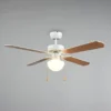 Deckenventilator HAMMERFEST mit Licht & Zugschalter, Weiß Holzoptik Ø 106,5cm