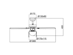 Deckenventilator HAMMERFEST mit Licht & Zugschalter, Weiß Holzoptik Ø 106,5cm
