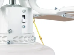 Deckenventilator HAMMERFEST mit Licht & Zugschalter, Weiß Holzoptik Ø 106,5cm