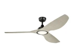 Deckenventilator IMARI mit LED Licht - Flügel in Holzoptik Weiß, Ø 165cm