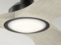 Deckenventilator IMARI mit LED Licht - Flügel in Holzoptik Weiß, Ø 165cm