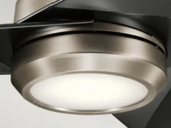 Deckenventilator JADE mit Licht und Fernbedienung, Schwarz-Silber, Ø 152cm