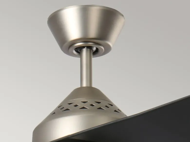 Deckenventilator JADE mit Licht und Fernbedienung, Schwarz-Silber, Ø 152cm