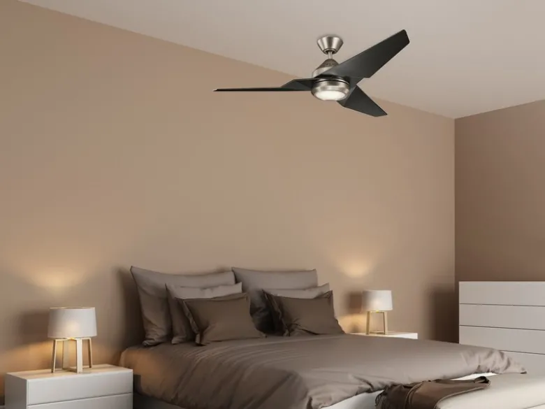 Deckenventilator JADE mit Licht und Fernbedienung, Schwarz-Silber, Ø 152cm