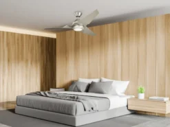 Deckenventilator JADE mit Licht und Fernbedienung, Silber matt, Ø 152cm