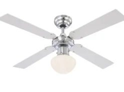 Deckenventilator mit Licht CHAMPION, Zugschalter, 2 Flügelfarben Ø105cm
