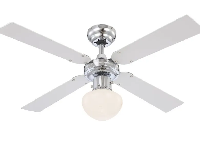 Deckenventilator mit Licht CHAMPION, Zugschalter, 2 Flügelfarben Ø105cm