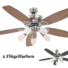 Deckenventilator mit Licht JERRY Zugschalter, Buche/Graphit Ø130cm
