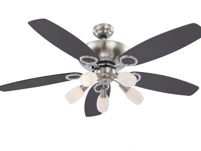 Deckenventilator mit Licht JERRY Zugschalter, Buche/Graphit Ø130cm