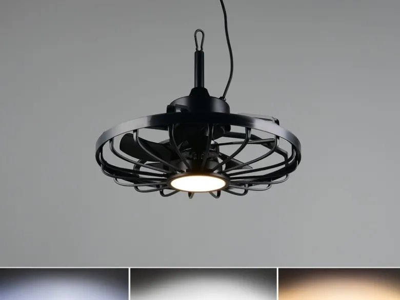 Deckenventilator OSLO mit Licht, Fernbedienung & Stecker Outdoor geeignet Ø 51cm