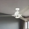 Deckenventilator ZEUS mit Licht und Fernbedienung, Weiß-Silber, Ø 152cm