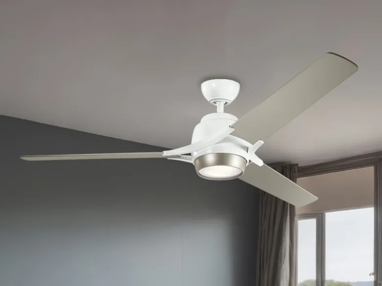 Deckenventilator ZEUS mit Licht und Fernbedienung, Weiß-Silber, Ø 152cm