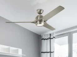 Deckenventilator ZEUS mit Licht und Fernbedienung, Silber, Ø 152cm