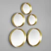 Deko Wandspiegel 5er Spiegel SET mit Rahmen in Gold & Magnet zum Kleben