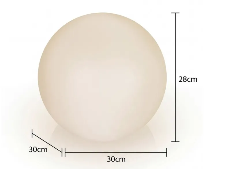 Deko LED RGBW Solar Kugelleuchte Outdoor mit Fernbedienung, Höhe 28cm