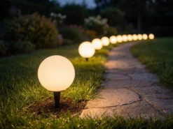 Deko LED RGBW Solar Kugelleuchte Outdoor mit Fernbedienung, Höhe 28cm