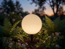 Deko LED RGBW Solar Kugelleuchte Outdoor mit Fernbedienung, Höhe 28cm