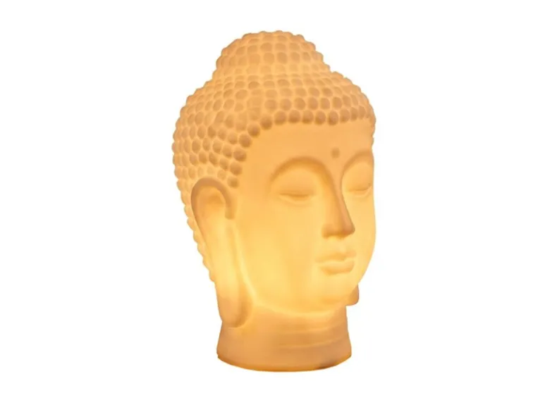 Deko LED RGBW Solarleuchte Buddha Kopf mit Fernbedienung, Höhe 50cm
