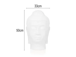 Deko LED RGBW Solarleuchte Buddha Kopf mit Fernbedienung, Höhe 50cm