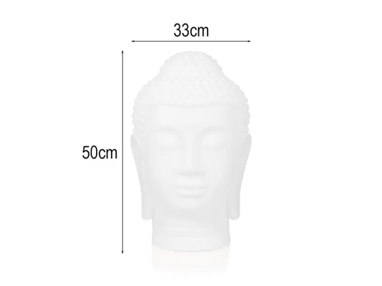 Deko LED RGBW Solarleuchte Buddha Kopf mit Fernbedienung, Höhe 50cm