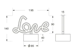 Deko LED Tischleuchte AMOR Batterie- oder USB betrieben, Höhe 14cm
