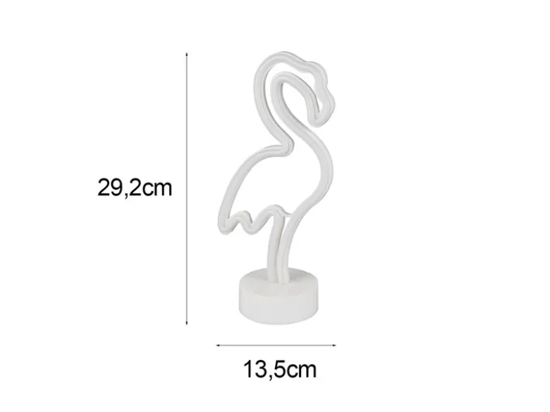 Deko LED Tischleuchte FLAMINGO Batterie- oder USB betrieben, Höhe 29cm