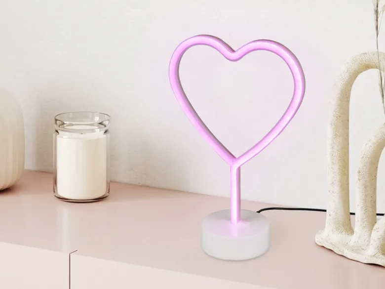 Deko LED Tischleuchte HEART Batterie- oder USB betrieben, Höhe 30cm